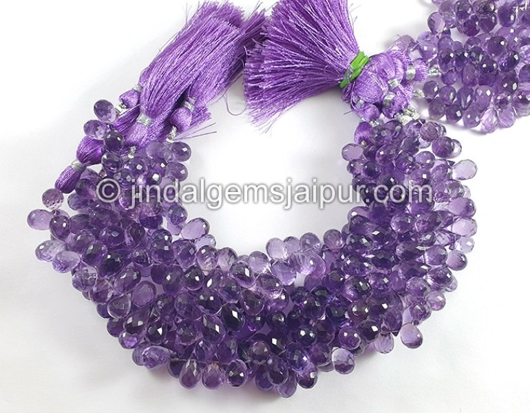 Amethyst Faceted Drops Shape Small Beads