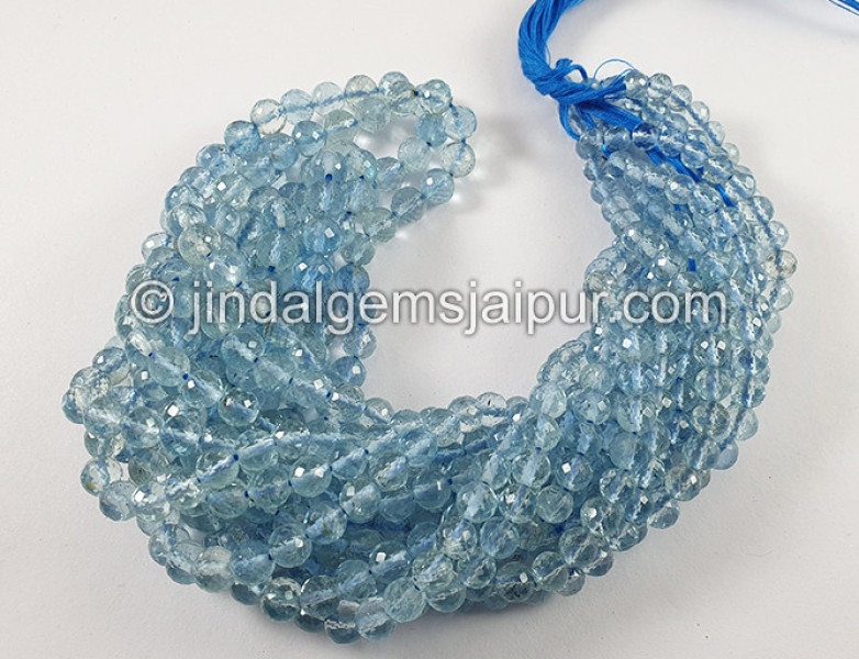 Aquamarine Faceted Round Balls Shape Beads
