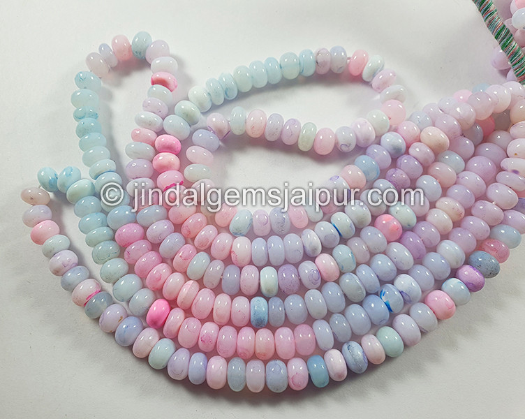Multi Opal Smooth Roundelle Shape Beads