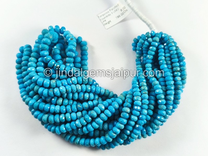 Turquoise Faceted Roundelle Shape Beads
