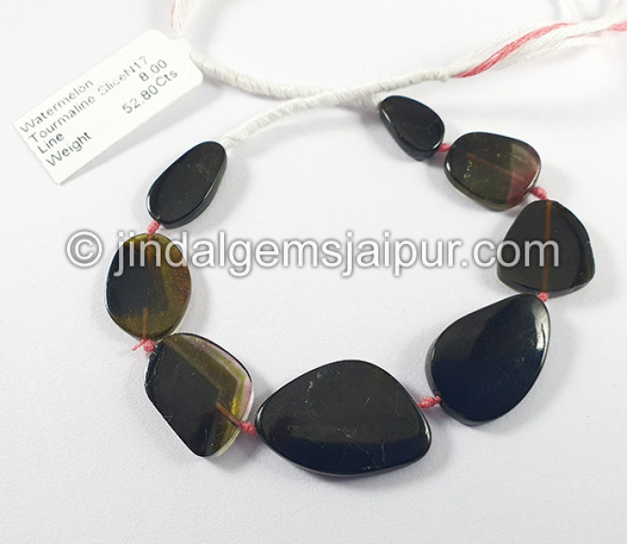 Watermelon Tourmaline Slices Shape Beads