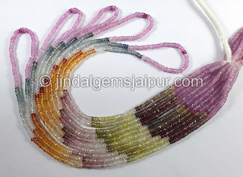 Multi Sapphire Faceted Roundelle Shape Beads