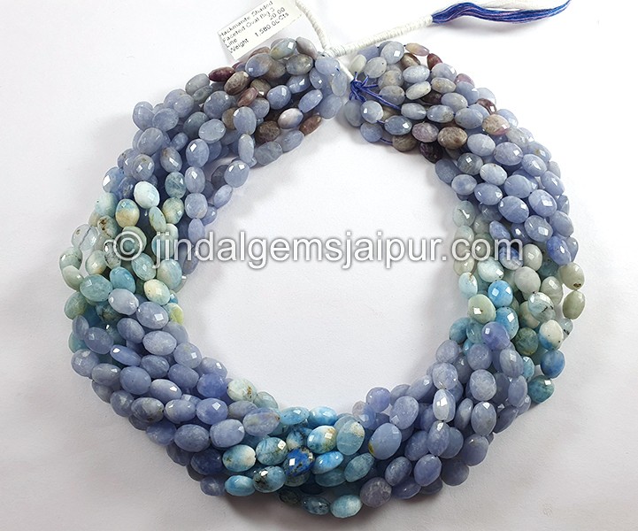 Hackmanite Shaded Faceted Oval Shape Big Beads