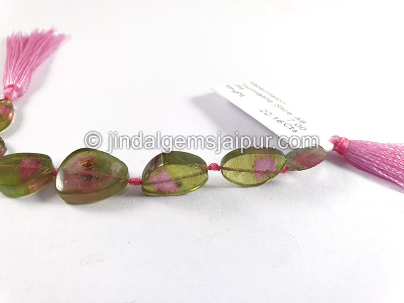 Watermelon Tourmaline Smooth Slices Beads