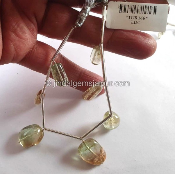 Bi Color Tourmaline Smooth Nugget Beads
