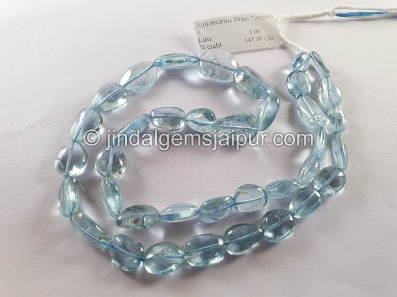 Aquamarine Plain Nuggets Beads -- AQMA223