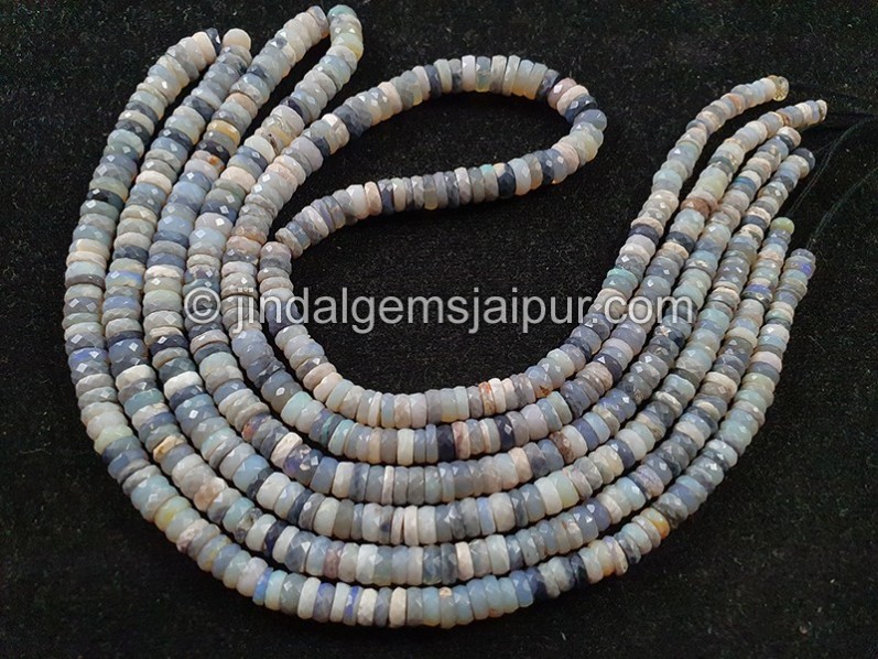 Australian Opal Faceted Tyre Beads