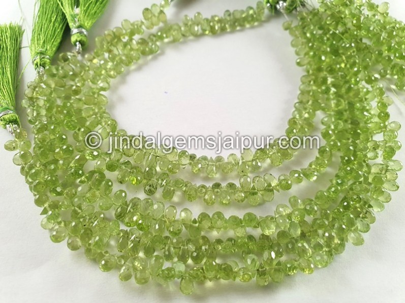 Peridot Faceted Drops Beads