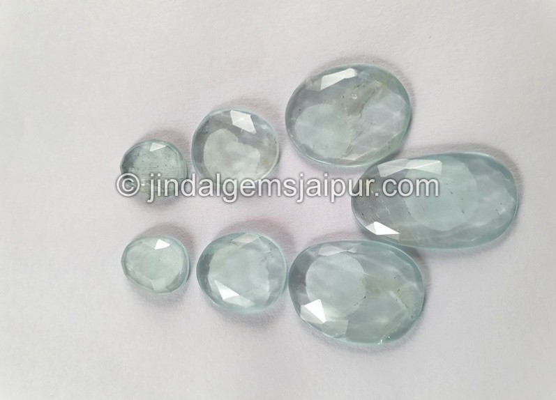 Milky Aquamarine Rose Cut Slices -- DEAQMA135