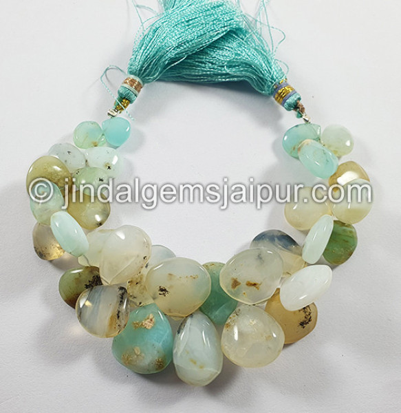 Natural Peruvian Opal Smoooth Heart & Pear Shape Beads