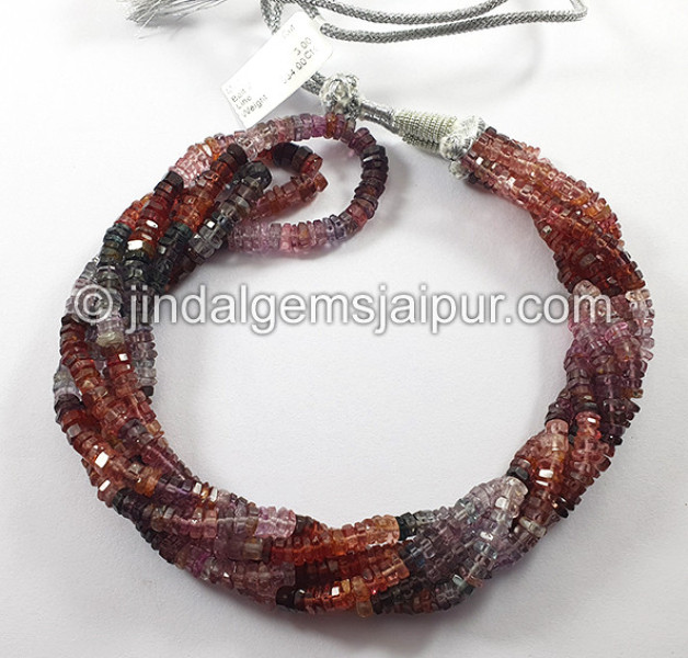 Multi Spinel Step Cut Bolt Shape Beads