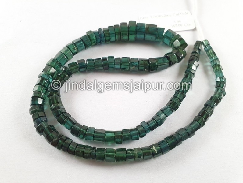 Blue Tourmaline Step Cut Bolt Beads