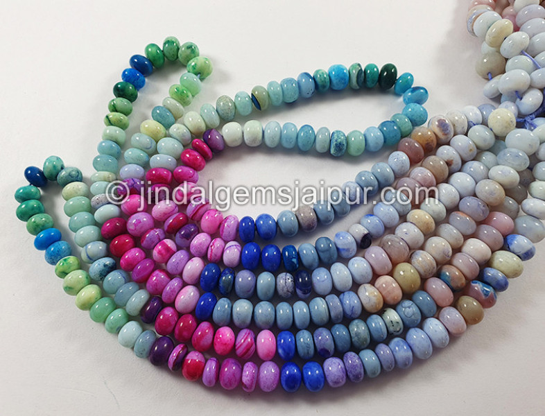 Multi Opal Smooth Roundelle Shape Beads