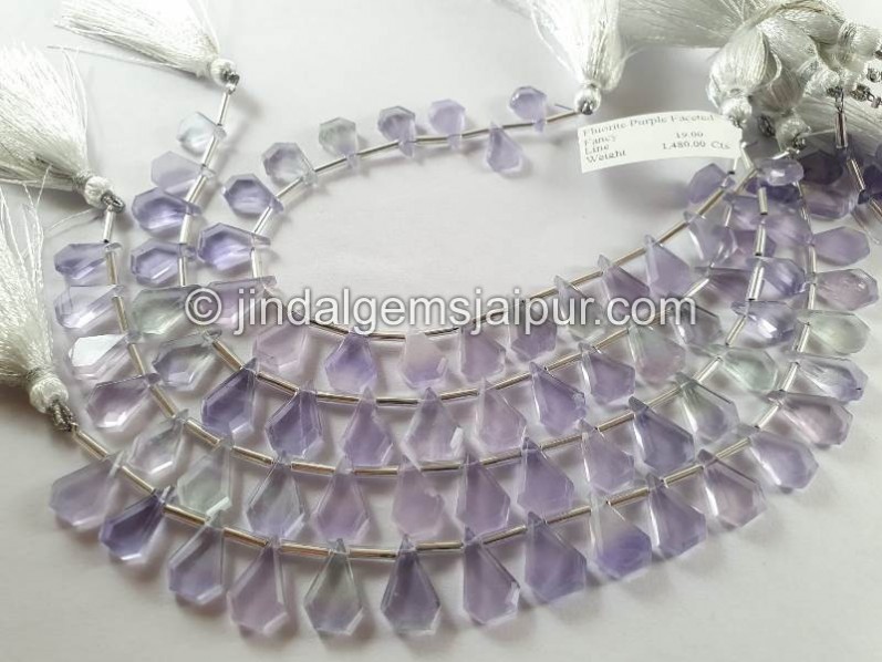 Yttrium Purple Fluorite Faceted Flat Fancy Beads