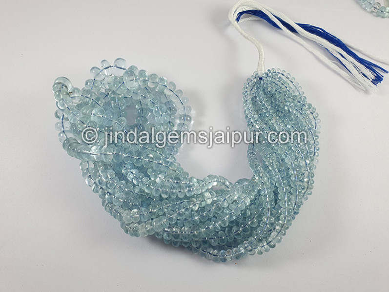 Aquamarine Smooth Roundelle Shape Beads