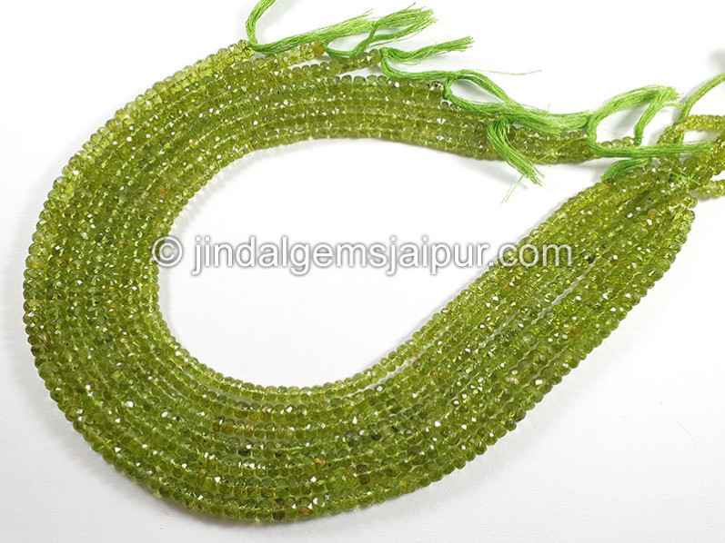 Peridot Faceted Roundelle Shape Beads