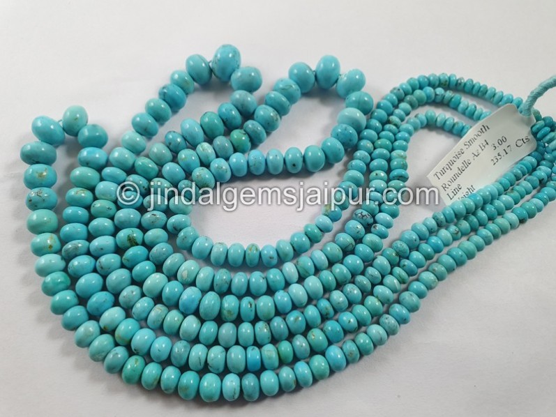 Arizona Turquoise Smooth Roundelle Shape Beads