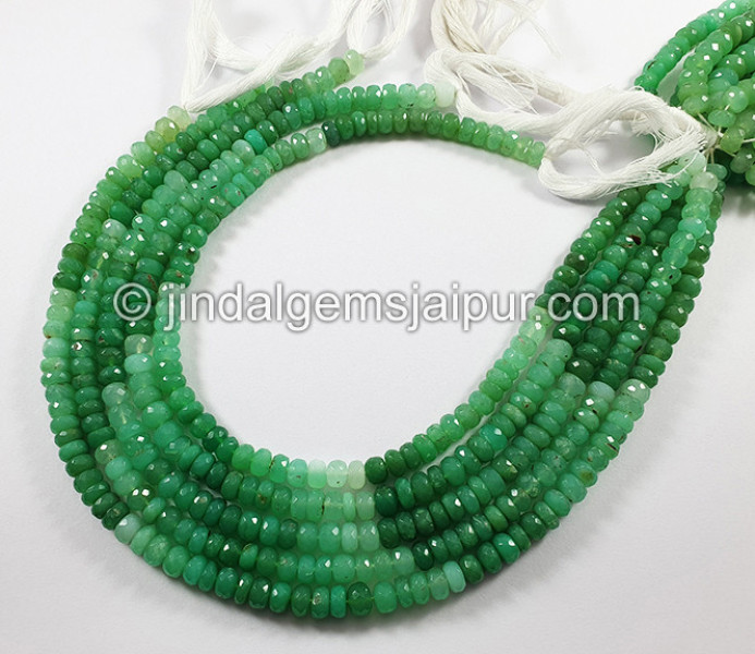 Chrysoprase Faceted Roundelle Shape Beads
