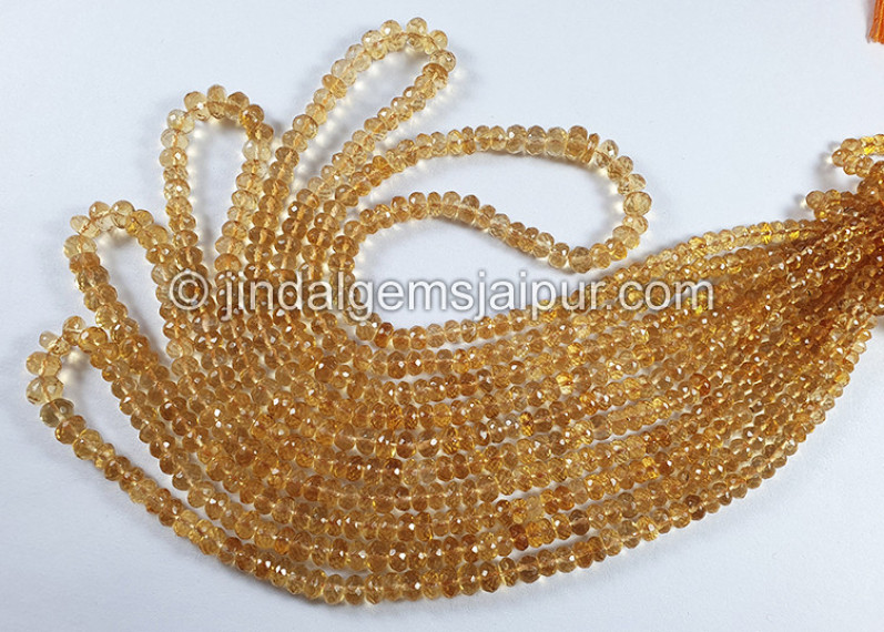 Citrine Faceted Roundelle Shape Beads