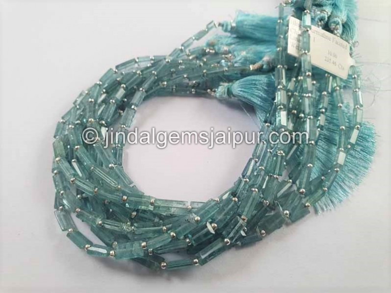 Blue Tourmaline Step Cut Chicklet Beads