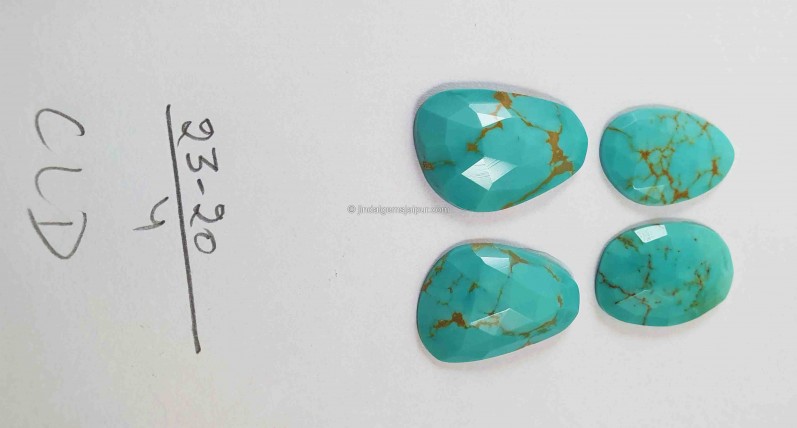 Golden Spiderweb Turquoise Rose Cut Slices