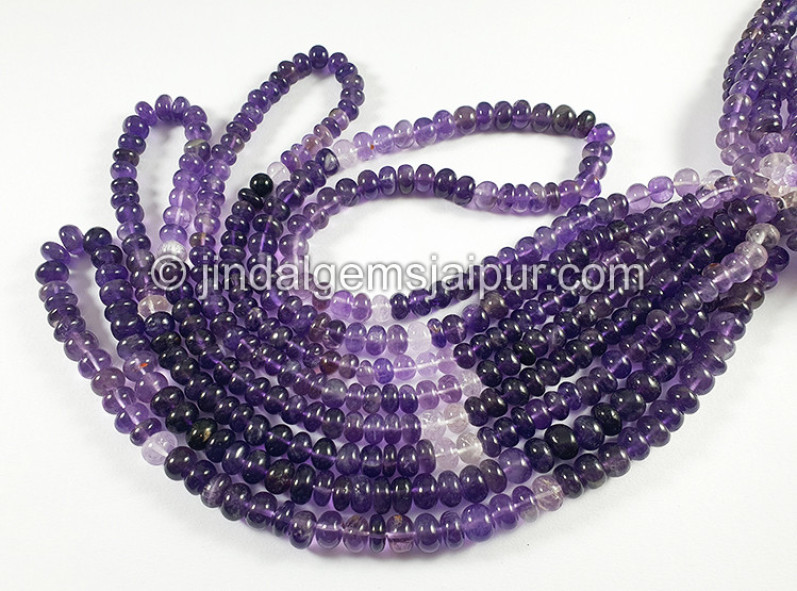 Amethyst Shaded Smooth Roundelle Shape Beads