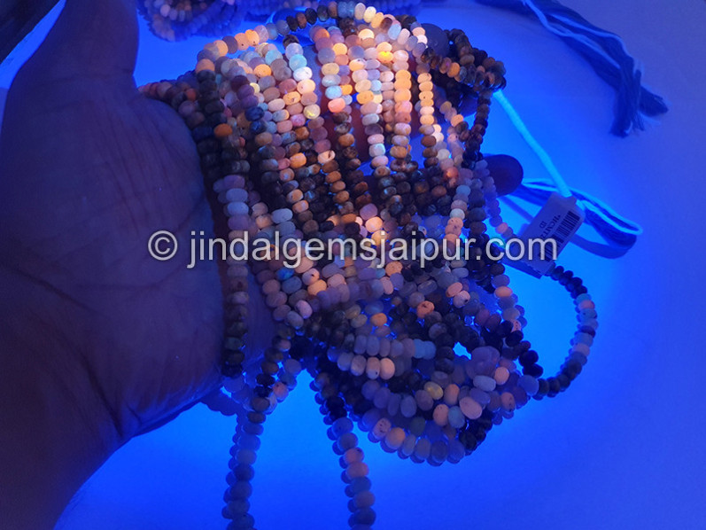Hackmanite Shaded Faceted Roundelle Shape Beads
