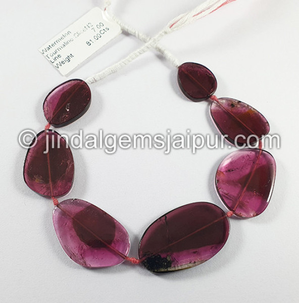Watermelon Tourmaline Slices Shape Beads