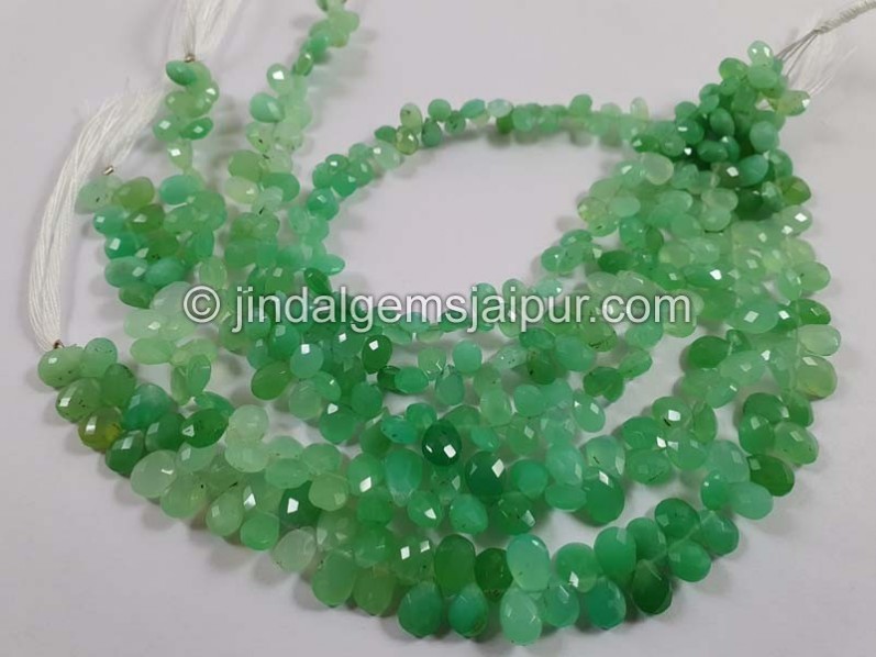 Chrysoprase Shaded Faceted Pear Beads
