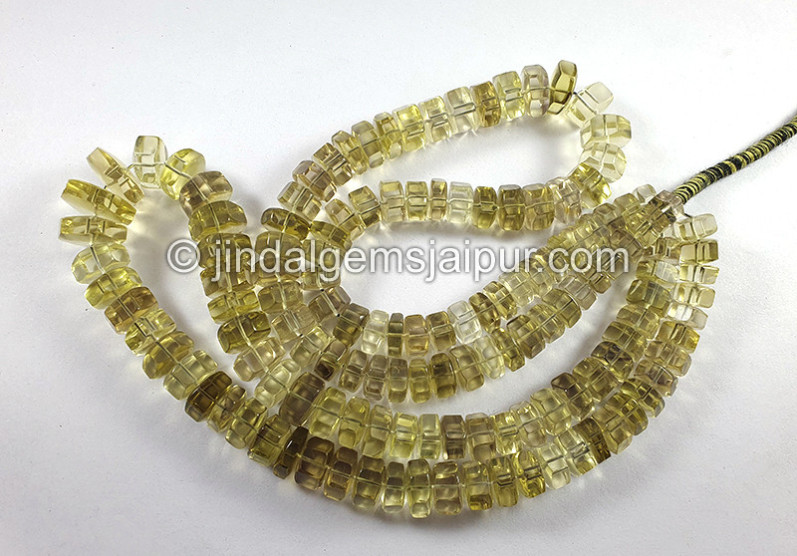 Bi Color Lemon Quartz Step Cut Bolt Shape Beads