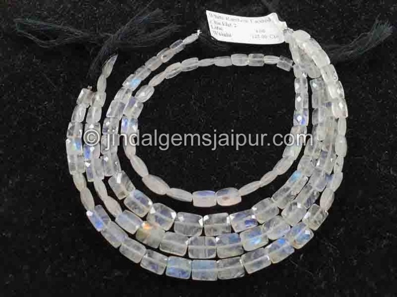 Rainbow Moonstone Faceted Chicklet Beads