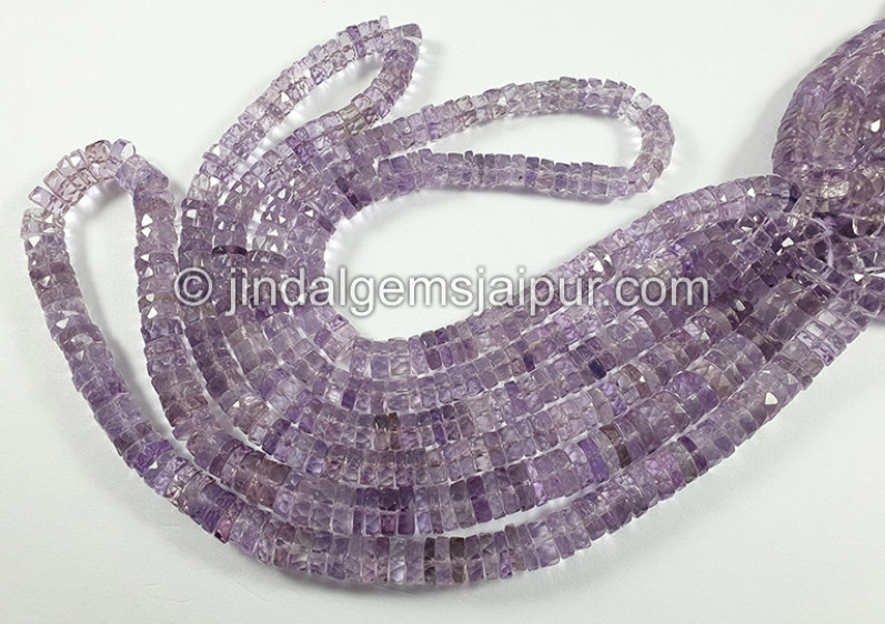 Pink Amethyst Faceted Tyre Shape Beads