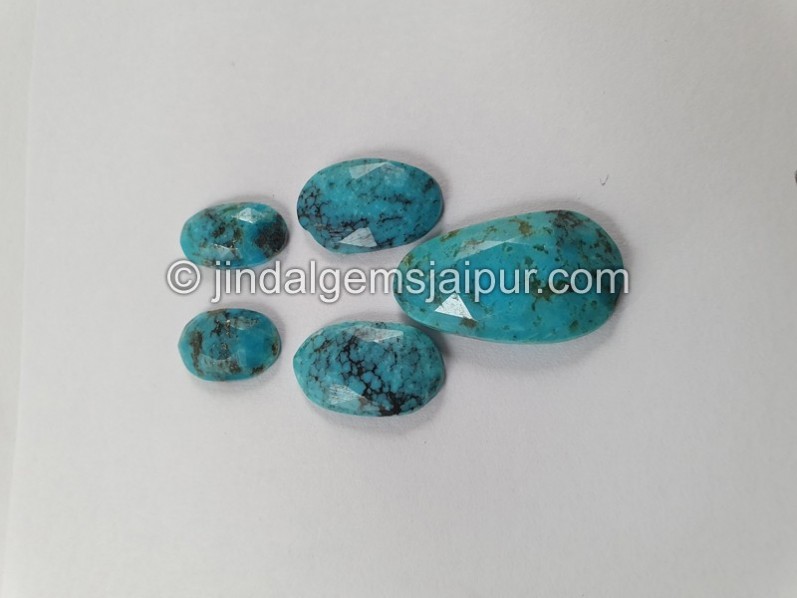 Black Spiderweb Turquoise Rose Cut Slices