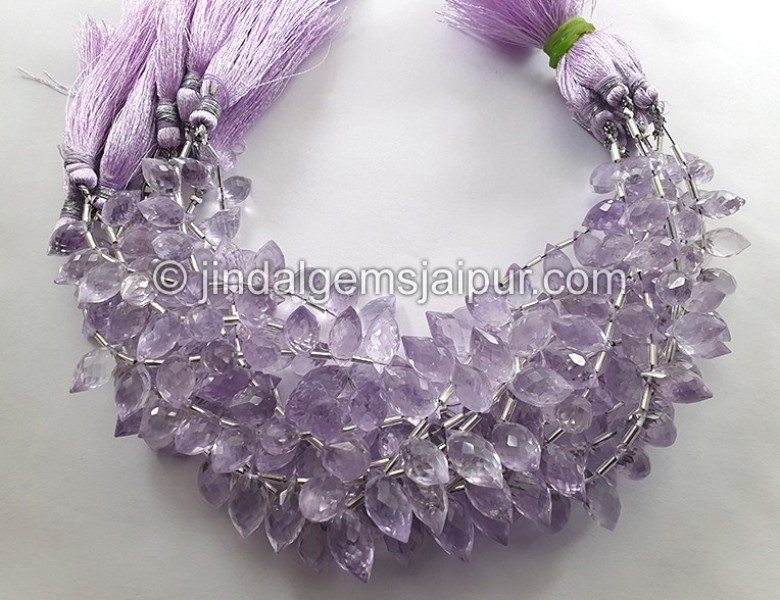Pink Amethyst Faceted Dew Drops Shape Beads