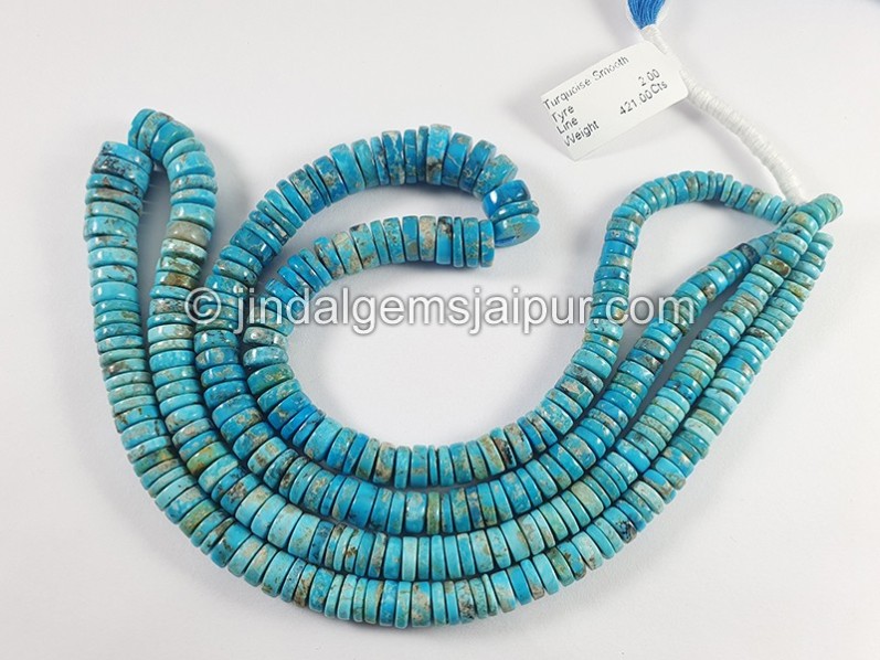 Turquoise Smooth Tyre Shape Beads