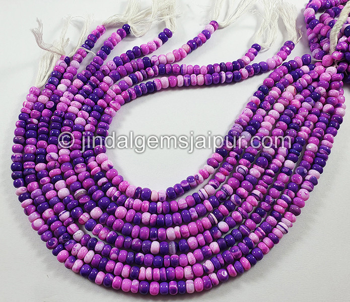 Purple Mix Smooth Roundelle Shape Beads