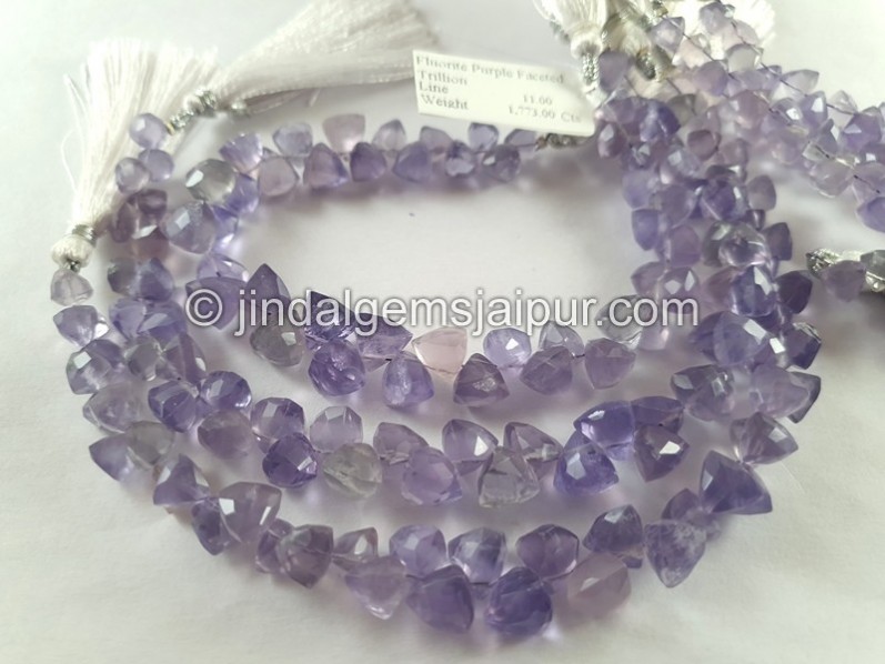 Yttrium Purple Fluorite Faceted Trillion Beads