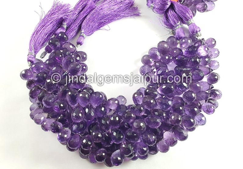 Amethyst Faceted Drops Shape Big Beads