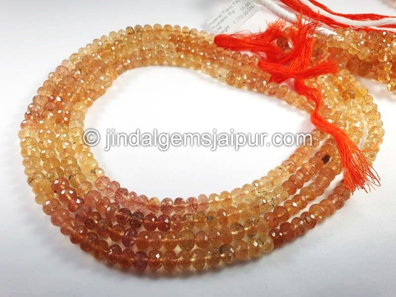 Imperial Topaz Faceted Roundelle Shape Big Beads