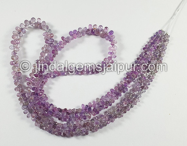 Purple Sapphire Faceted Drops Shape Beads