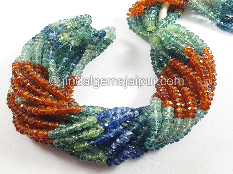 Multi Kyanite Faceted Roundelle Shape Beads