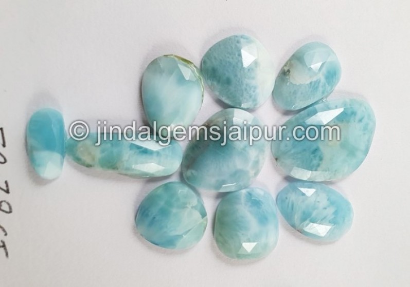 Larimar Rose Cut Slices