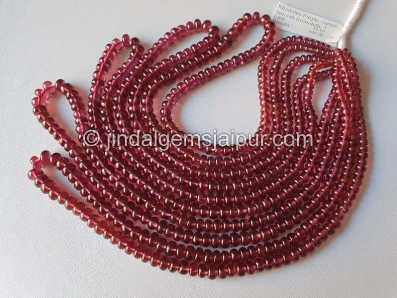 Rhodolite Garnet Smooth Roundelle Beads
