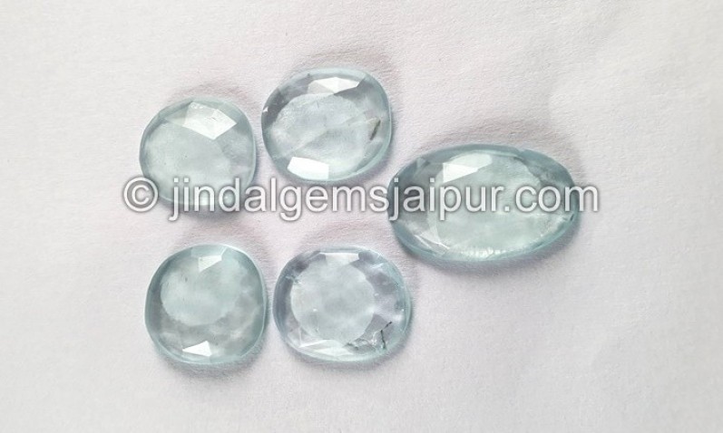 Milky Aquamarine Rose Cut Slices -- DEAQMA152