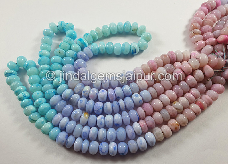 Multi Opal Dyed Smooth Roundelle Shape Beads
