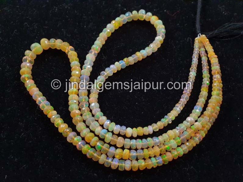 Orange Ethiopian Opal Far Faceted Roundelle Beads