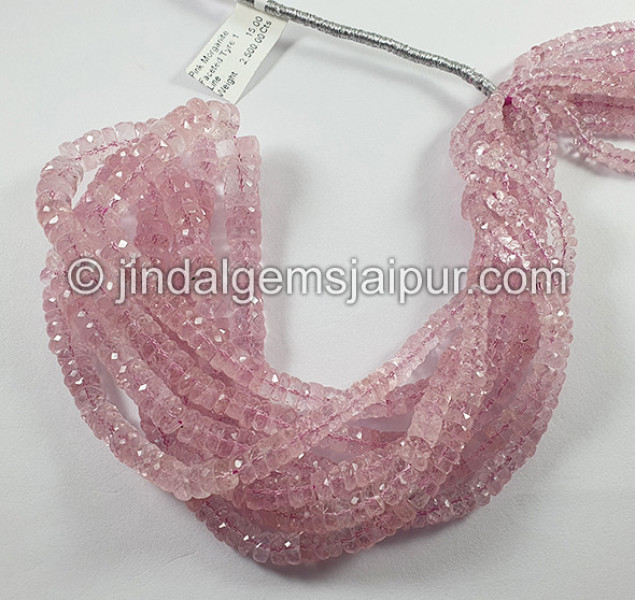Pink Morganite Faceted Tyre Shape Beads