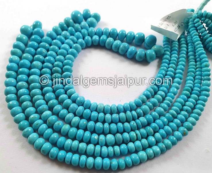 Turquoise Smooth Roundelle Shape Beads