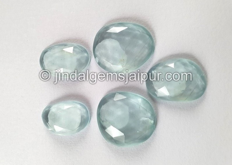 Milky Aquamarine Rose Cut Slices -- DEAQMA125