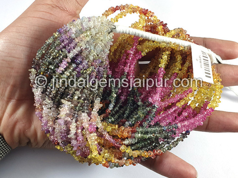 Multi Sapphire Smooth Chips Beads